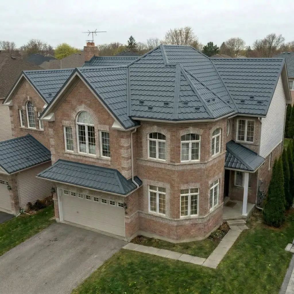 Metal roof in Blue Grey (euro-tile)