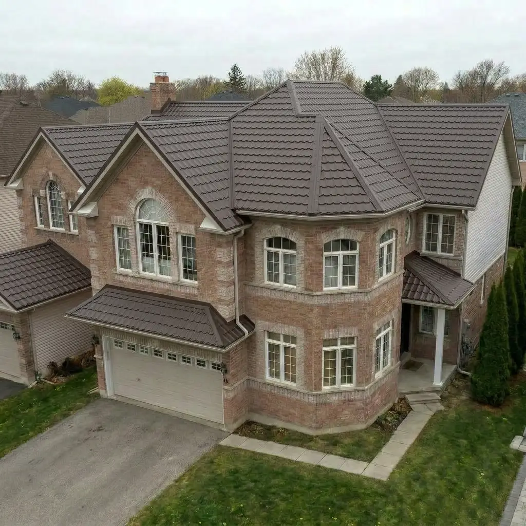 Metal roof in Brown Mocha (euro-tile)