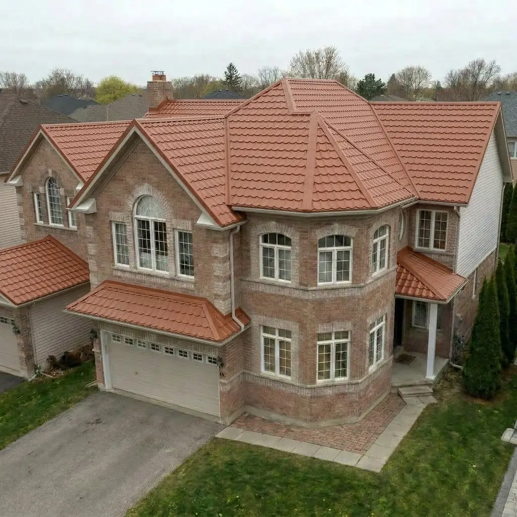 Metal roof in Terra Cotta (euro-tile)
