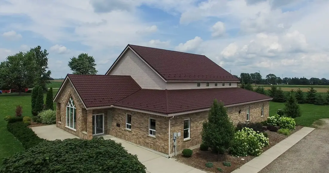 Canadian Reformed Church Chocolate Brown Metal Roof