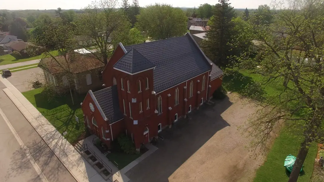 Knox Church Slate Grey Metal Roof