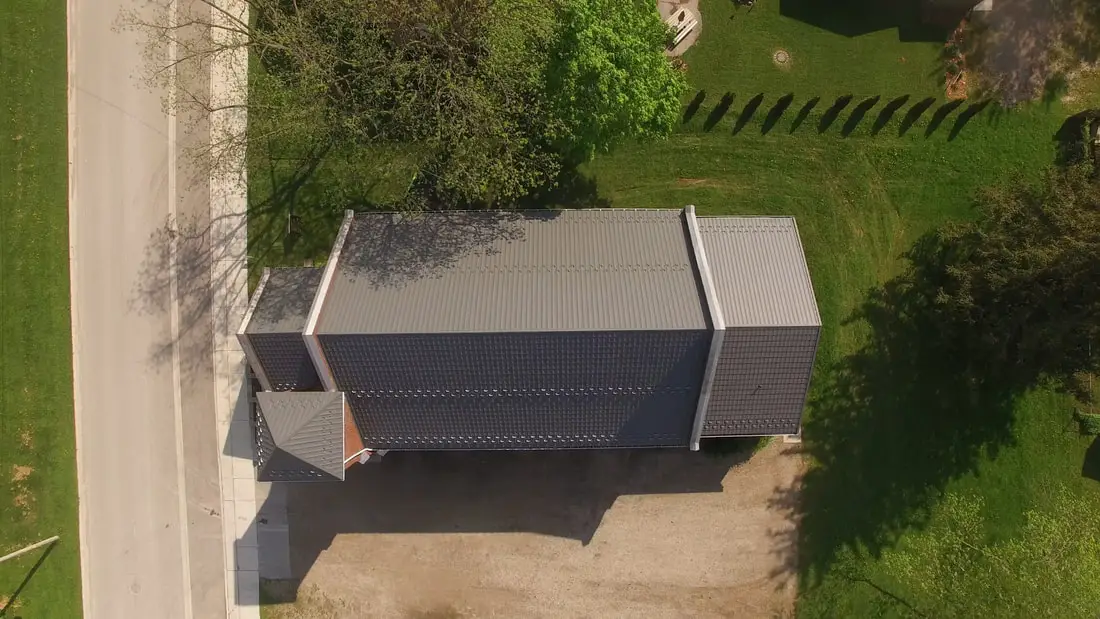 Knox Church Slate Grey Metal Roof