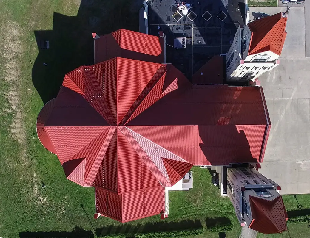 Queen Of Peace Church Colonial Red Metal Roof