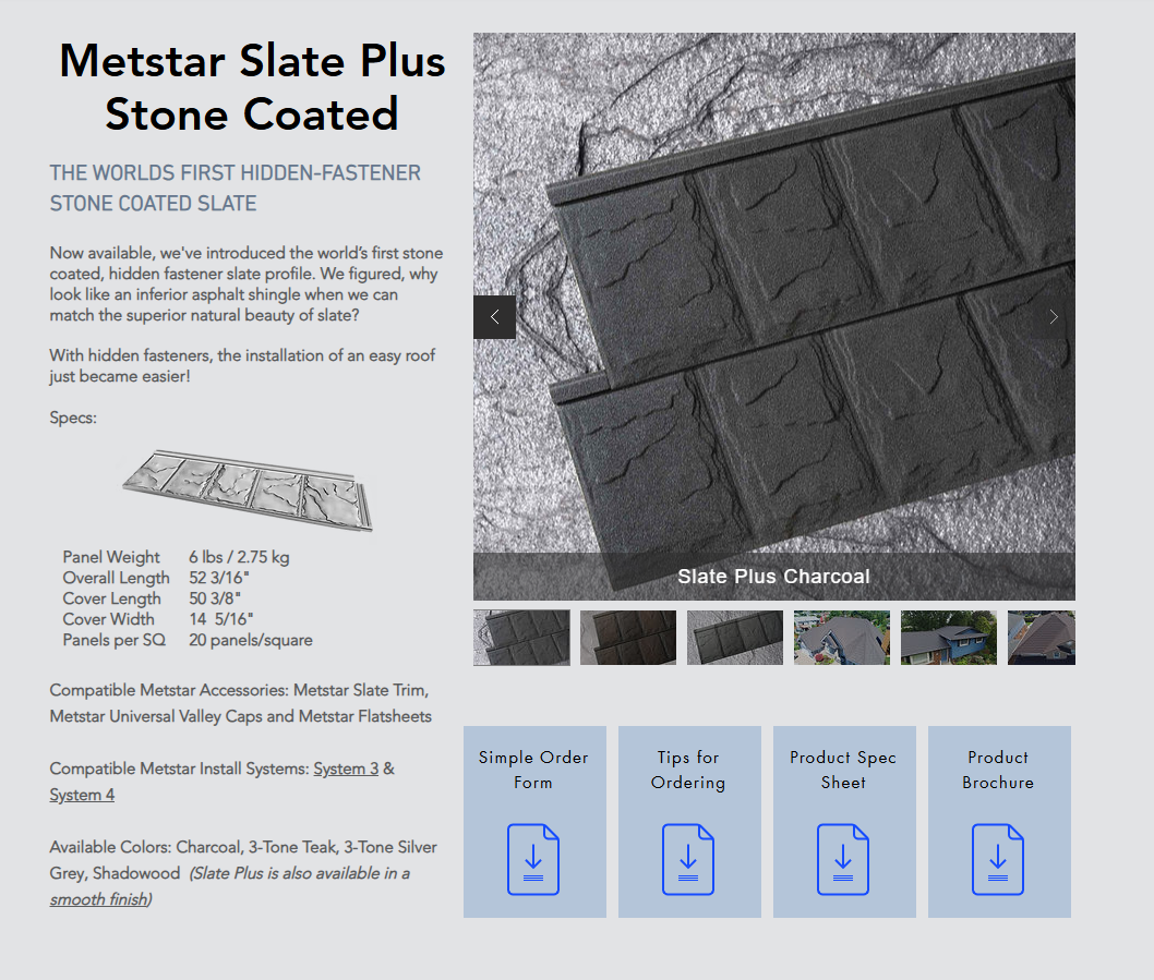 Charcoal Metstar Slate Plus roof finish