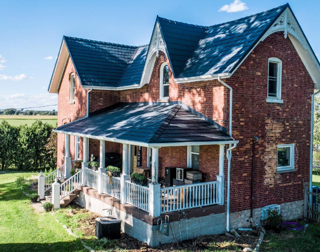 North Ridge Slate metal shingle roof in Ebony