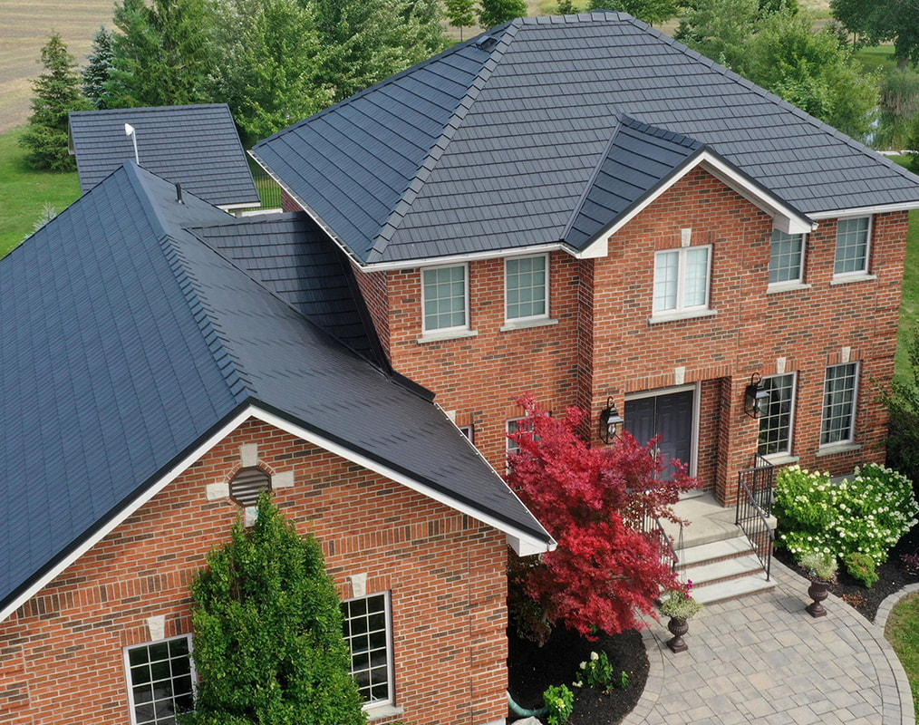 Cedar Creek Shake metal shingle roof in Charcoal
